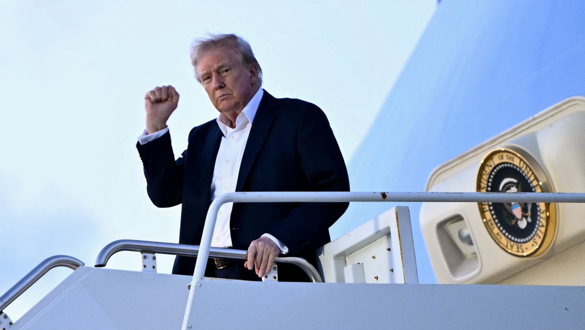 Donald Trump aprovechó para burlarse de su antecesor Joe Biden. | AFP