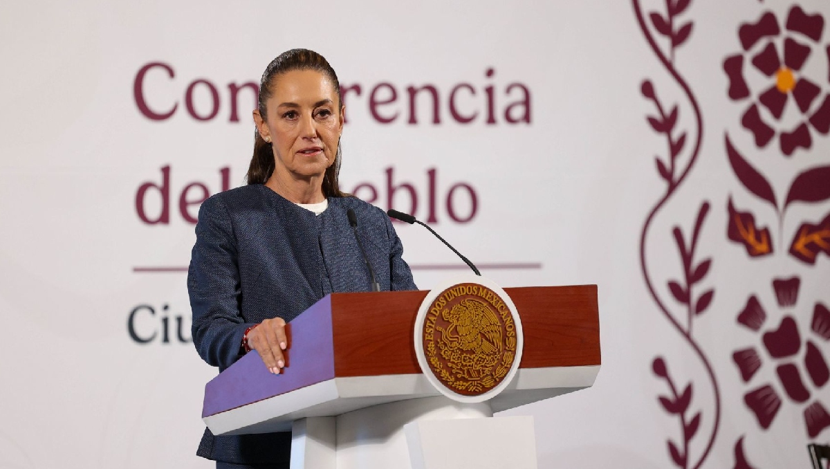 Conferencia de prensa de la presidenta Sheinbaum en Palacio Nacional el 14 de abril. | Cuartoscuro