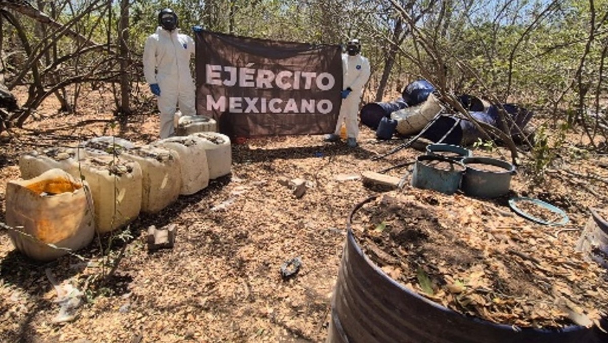 LA SSPC informó que fueron inhabilitadas 15 áreas de concentración para elaborar metanfetamina en Sinaloa. | Especial