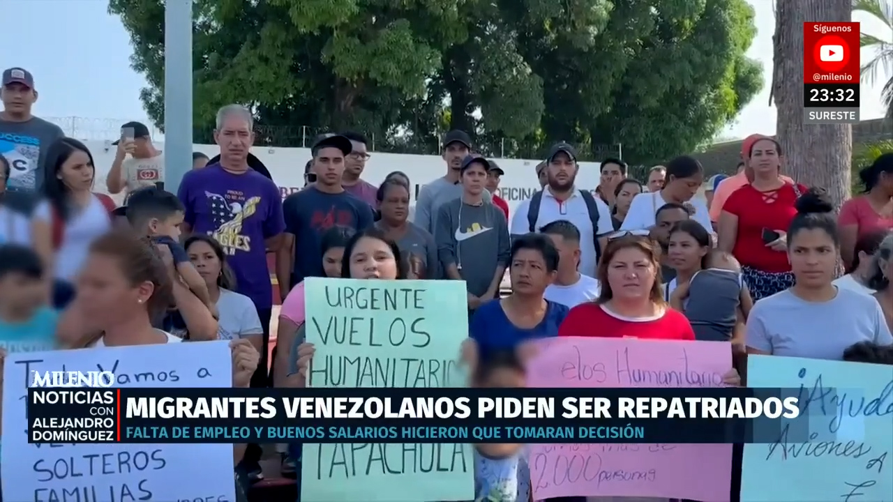 Migrantes venezolanos en Tapachula piden vuelos humanitarios para regresar a Venezuela
