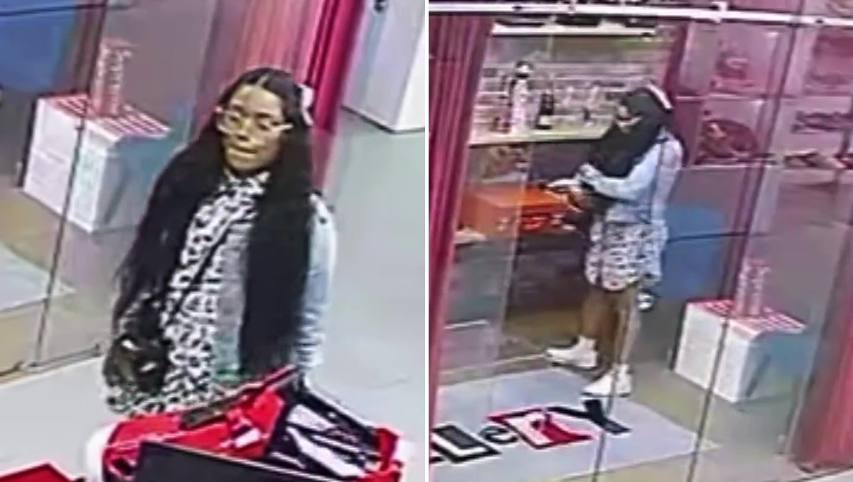 Sandra 'N' fue captada cuando robó lo tenis de lujo en la tienda de Polanco. | Gallerycdmx