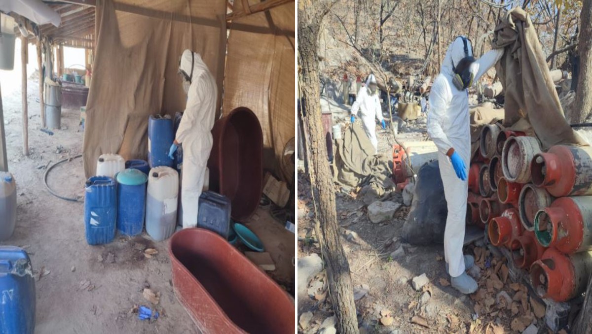 se localizó e inhabilitó un laboratorio clandestino para elaborar droga en Sinaloa. | SSPC