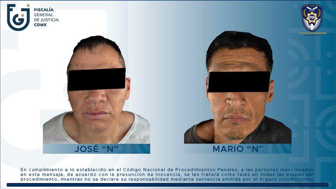 La FGJ identificó a los sospechosos como Mario “N” y José “N”.