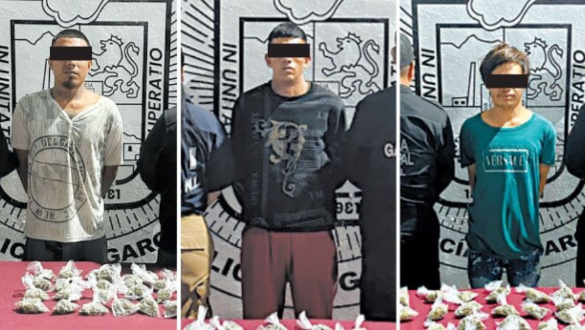 Los tres sujetos fueron detenidos por policías del municipio de García. Especial