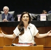 Kenia López Rabadán, senadora del PAN, en una de sus intervenciones en el Congreso. | Cuartoscuro
