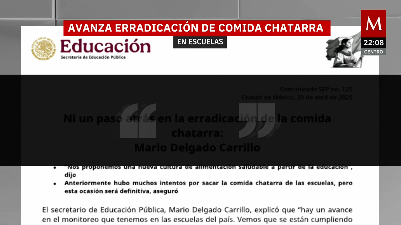 Casi un millón de personas capacitadas en escuelas para evitar comida chatarra