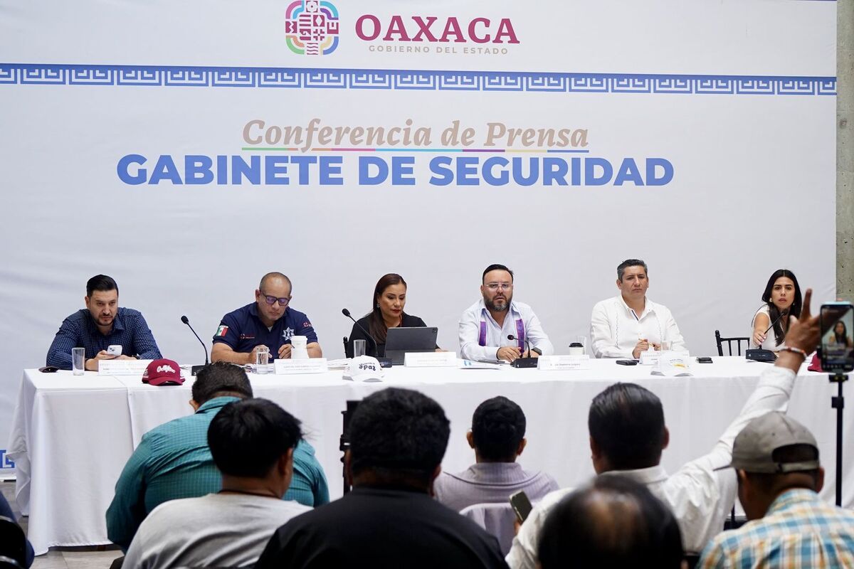En conferencia de prensa, Gabinete de Seguridad informa que Oaxaca es el quinto estado más seguro del país.