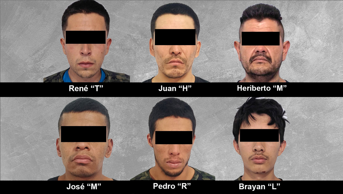 Los militares y guardias lograron la detención de Juan 'H', Heriberto 'M', René 'T', Pedro 'R', José 'M' y Brayan 'L' | Especial