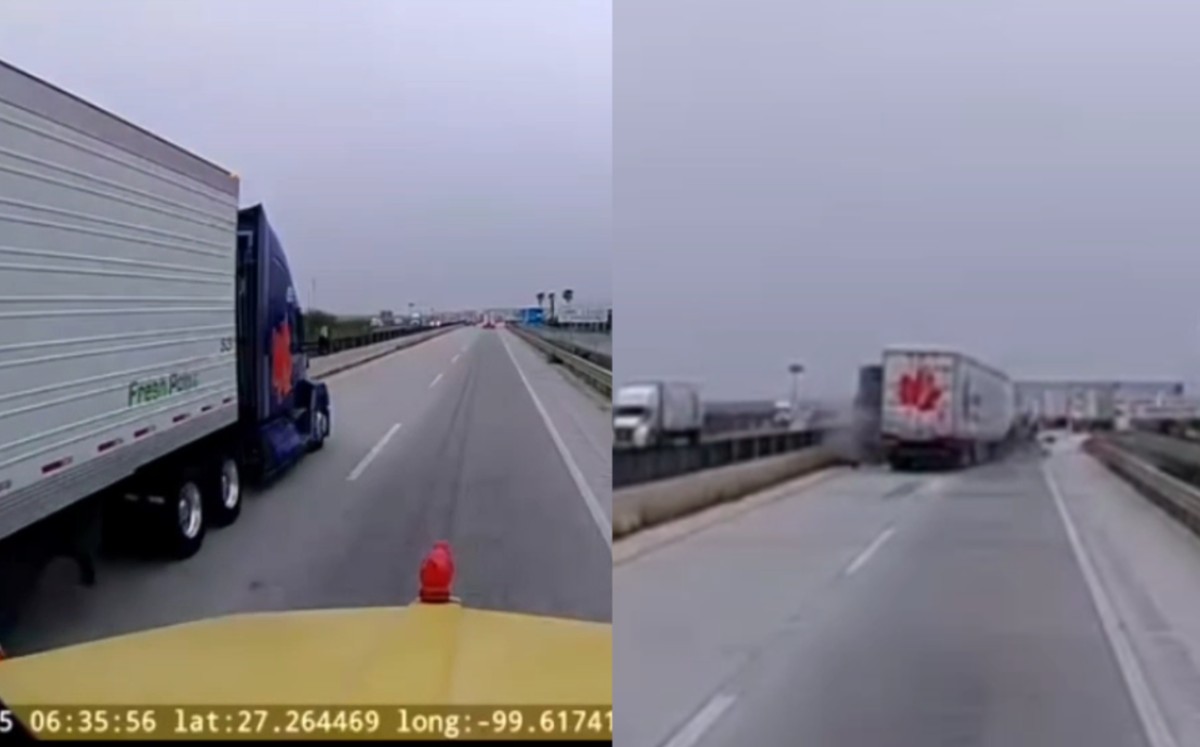 Captado desde otro tráiler registró el momento exacto del fatal accidente. |  Redes