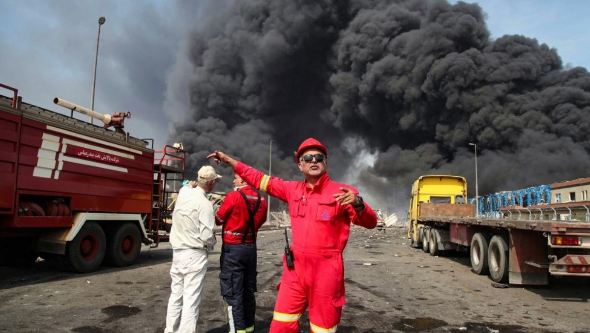 Explosión en un puerto clave de Irán. | Agencia AFP