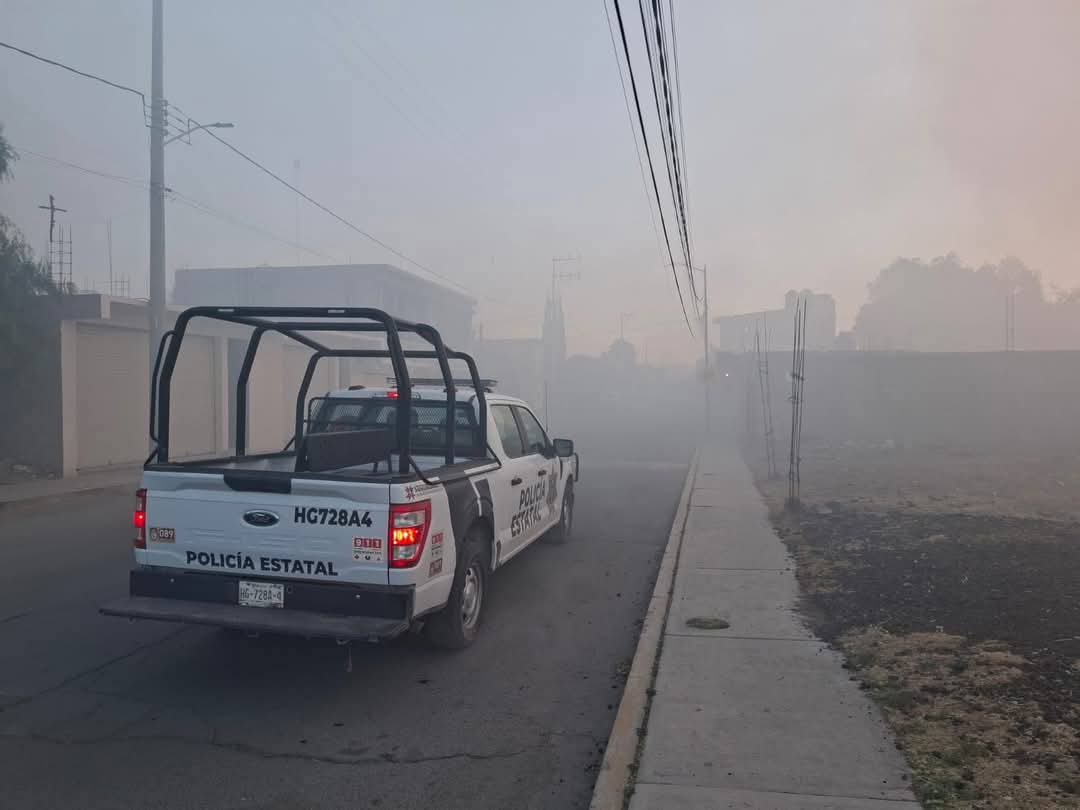 Incendio de basura en comunidad de Tizayuca. (Cortesía)