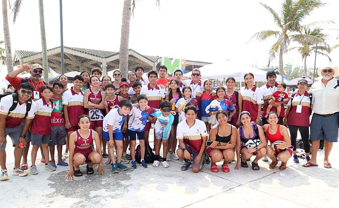 Tamaulipecos brillan con destacada participación en el Macro Regional de Triatlón. (Cortesía)