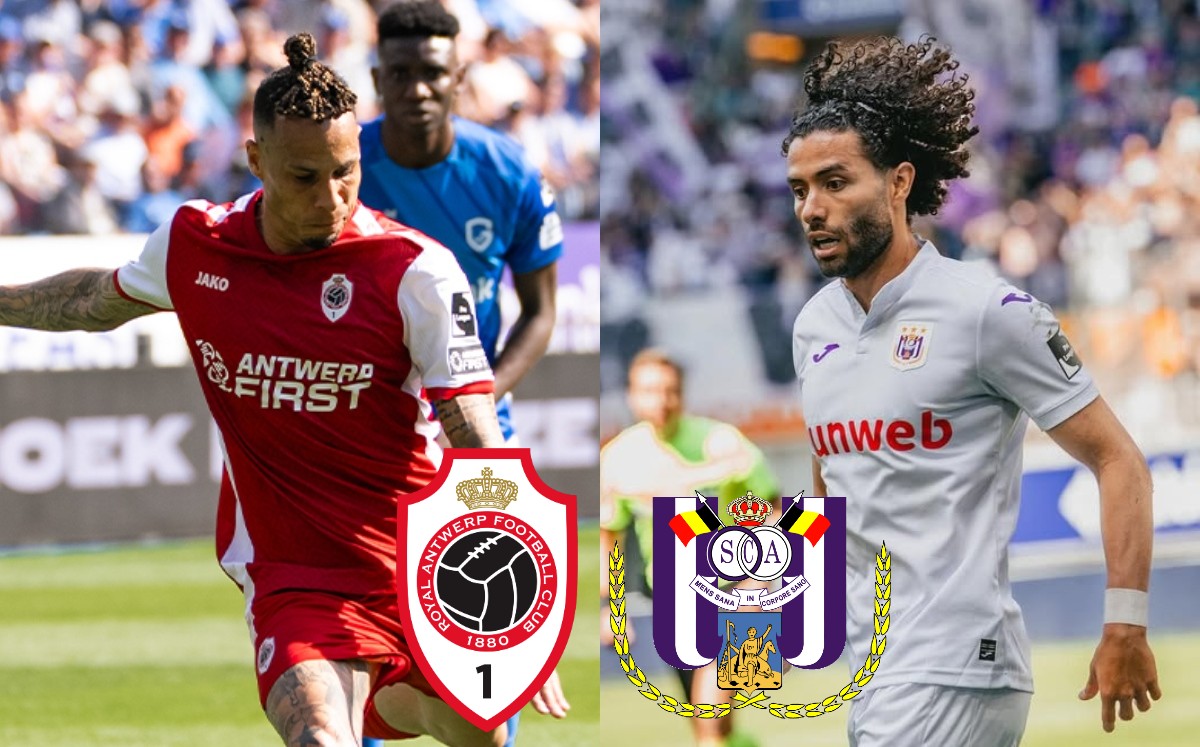 Antwerp vs Anderlecht. Dónde ver a Chino Huerta en directo (Instagram @royal_antwerp_fc/@cesarh_33)