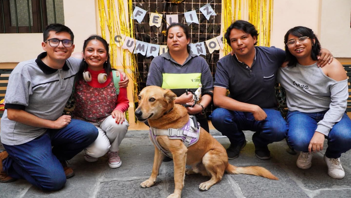 Festejan a Carolino, perrito guardián de Filosofía de la BUAP | Elvia García