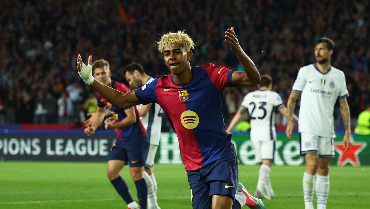 Lamine Yamal encaminó al Barcelona para rescatar el empate ante el Inter de Milán (Reuters)