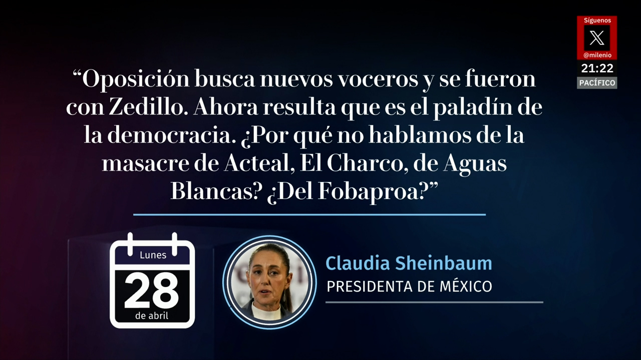 ¡Tensión política! Sheinbaum responde a Zedillo y promete hablar del Fobaproa