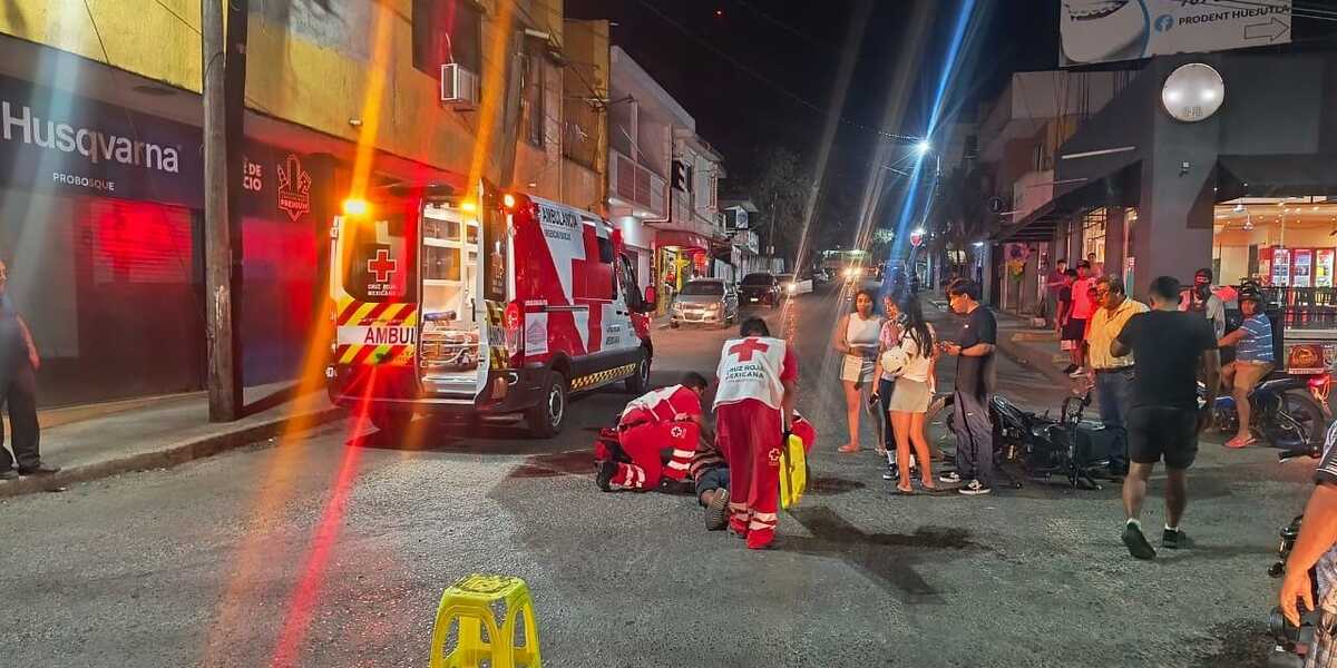 Accidente de motocicleta en Huejutla. (Cortesía)