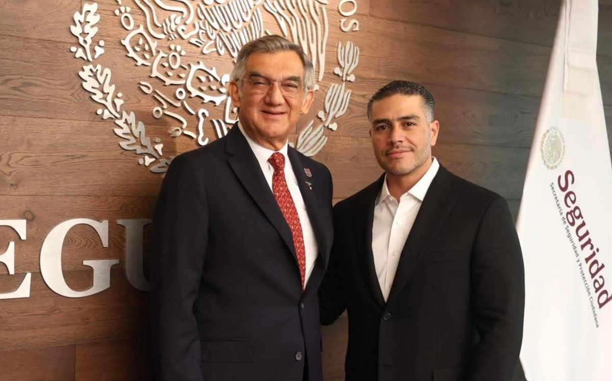 Américo Villarreal y García Harfuch sostienen reunión para hablar de los avances de seguridad en Tamaulipas.