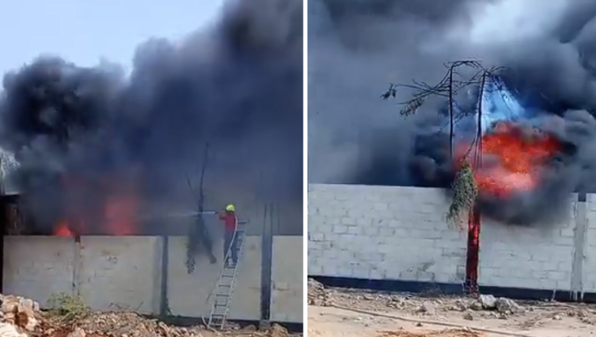 Bomberos sofocaron un incendio en Santiago Tulantepec que amenazaba con llegar a viviendas cercanas