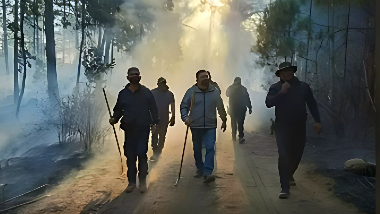 En Michoacán, combaten incendio en Santuario de la Mariposa Monarca