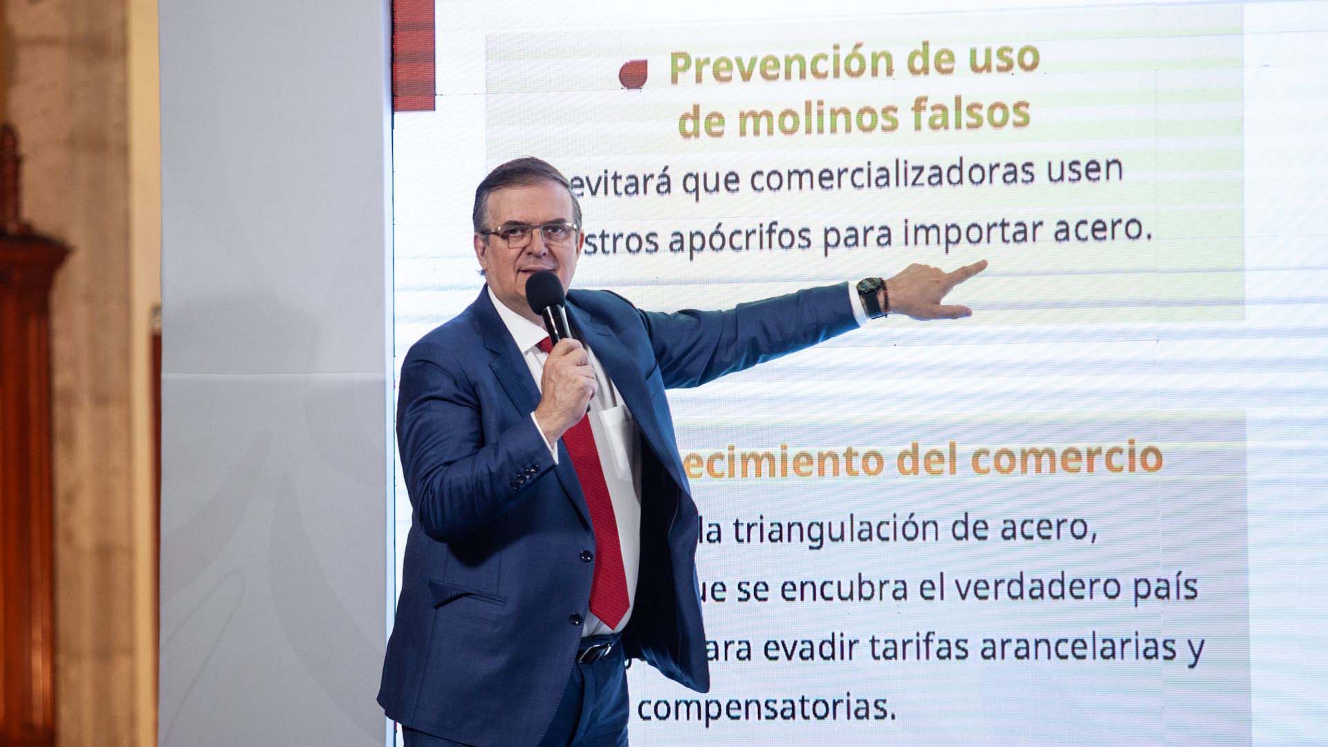 Ebrard presenta medidas de comercio en acero, textiles para fortalecer industria nacional