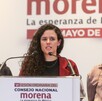 Luisa María Alcalde, dirigente nacional de Morena, durante el Consejo Nacional. | Araceli López