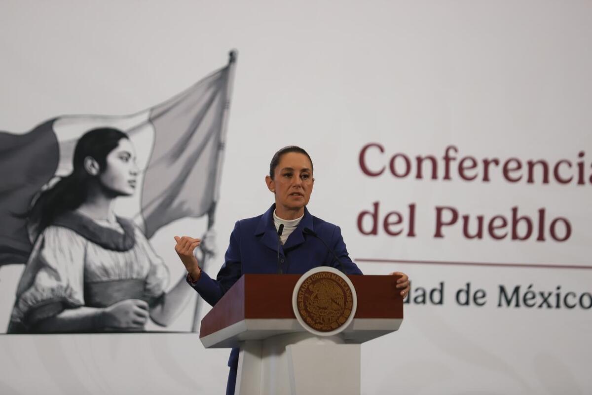 Claudia Sheinbaum en la conferencia de Palacio Nacional. | Foto: Jorge Carballo