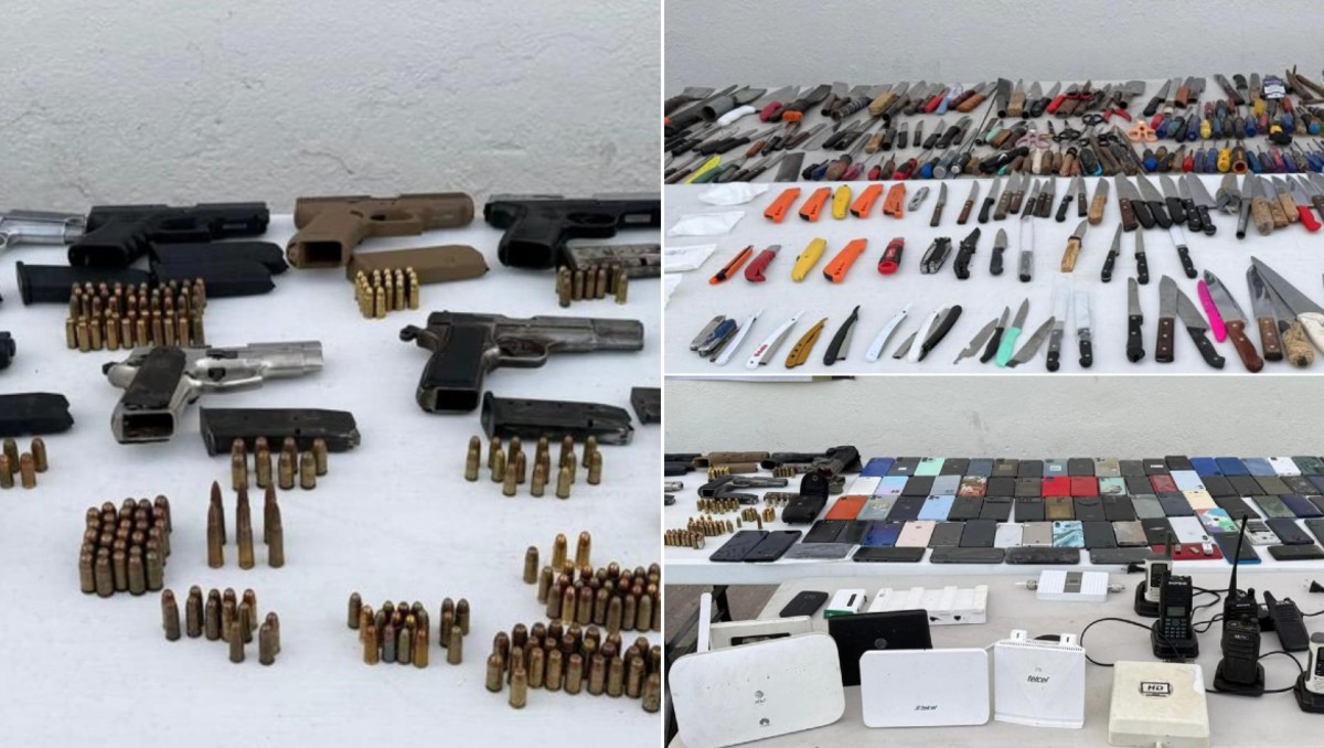 Autoridades realizaron una revisión en el penal de Aguaruto y encontraron objetos prohibidos. | SSP Sinaloa