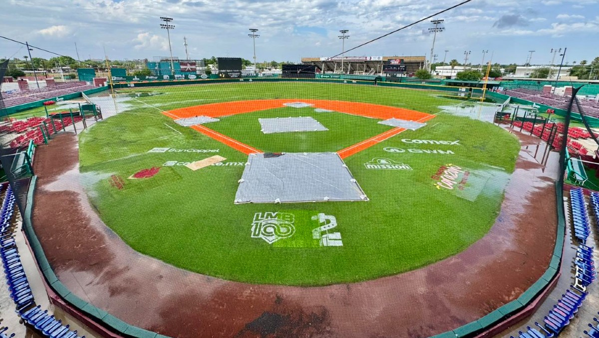 Así quedó el Parque La Junta de Nuevo Laredo tras la lluvia de este jueves.