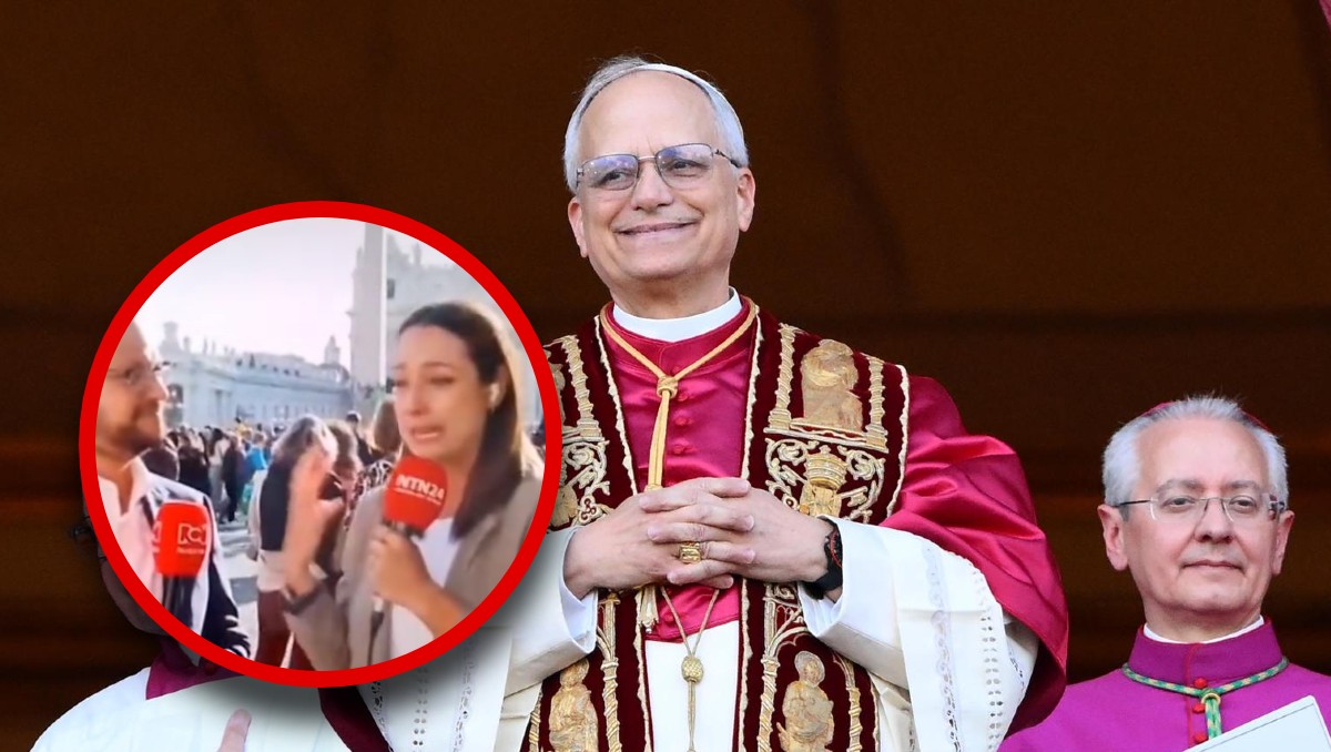 Conductora llora en vivo al anunciar que León XIV es el nuevo papa. | RCN y EFE