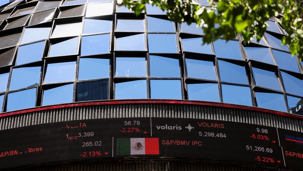 Edificio de la Bolsa Mexicana de Valores en Ciudad de México. Abril de 2025. Foto: Reuters