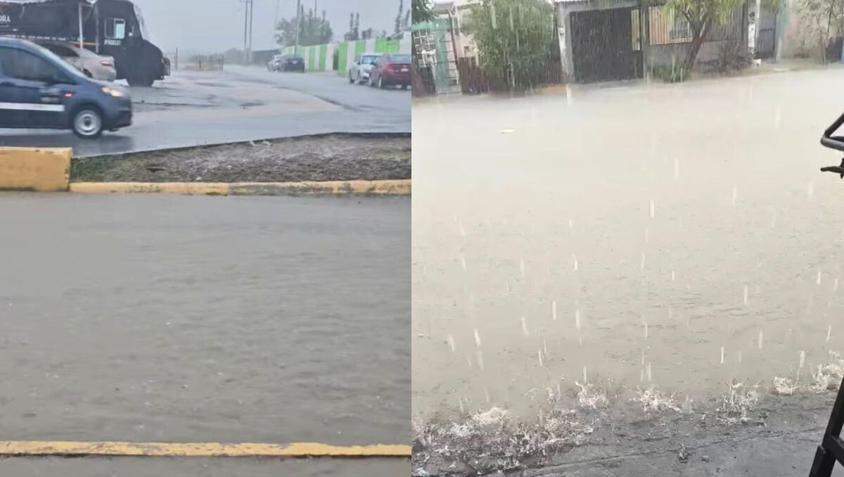 La entrada del frente frio trajo consigo lluvias intensas en municipios de la frontera. (Redes sociales)