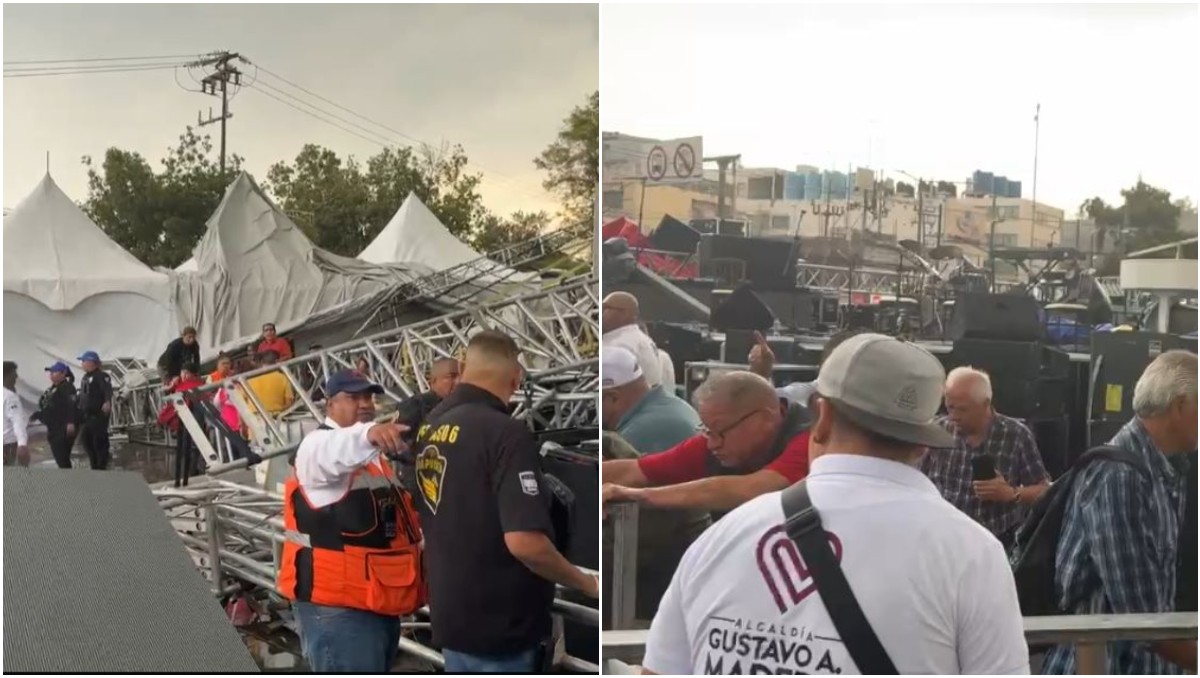 Escenario se desploma en la Gustavo A. Madero.