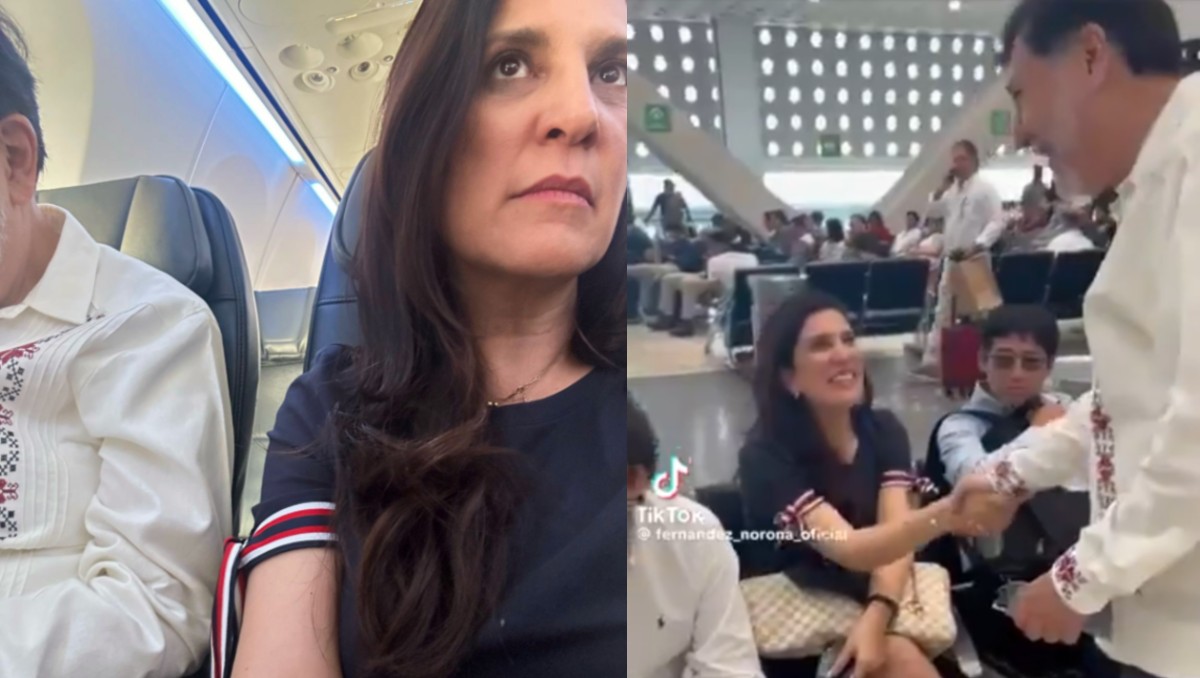 López Rabadán y Fernández Noroña compartieron vuelo rumbo a la 88ª Convención Bancaria. | Especial