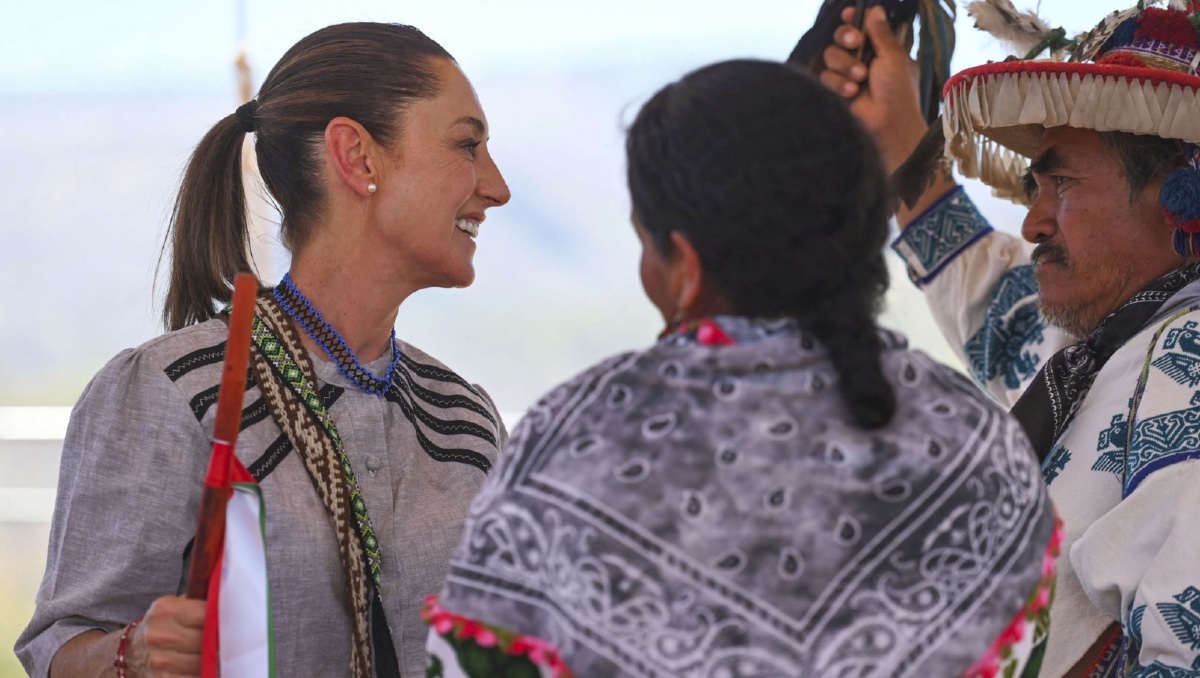 La Presidenta de México durante el desarrollo del Plan de Justicia para el pueblo Wixárika. (Presidencia)