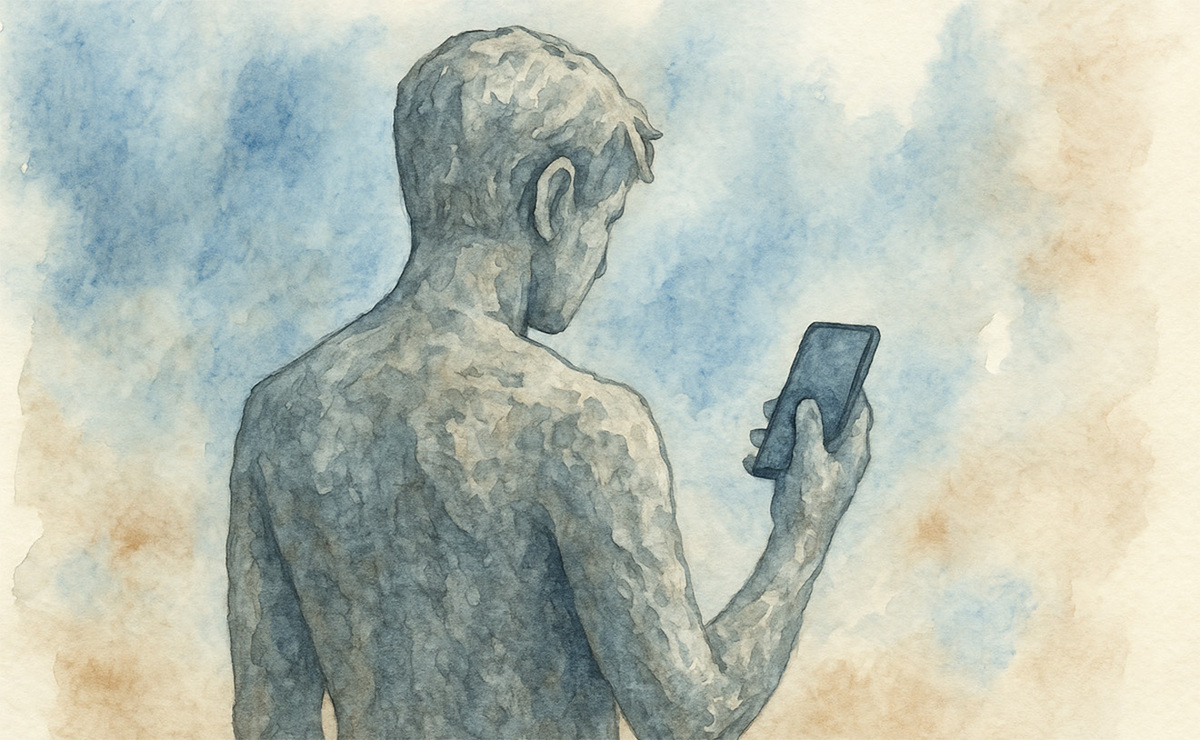"No sé cómo explicar lo que siento cuando un amigo, familiar o mi propia madre no responden a mis mensajes o llamadas". (Ilustración: Simón Serrano)