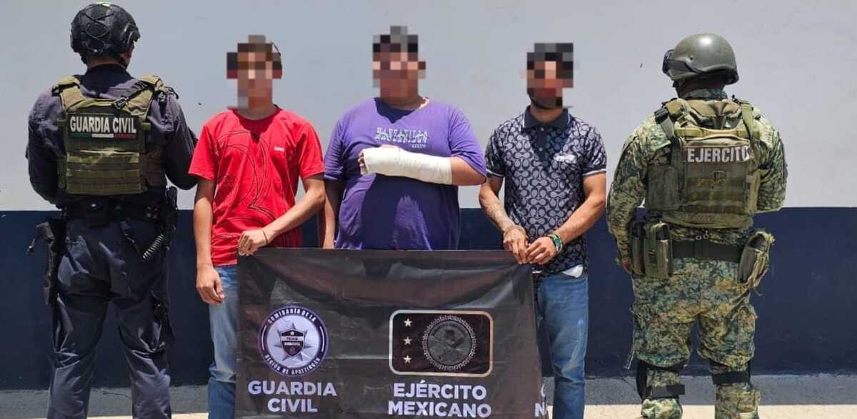 Los detenidos y lo decomisado fueron puestos a disposición de la autoridad competente. | Foto: Especial