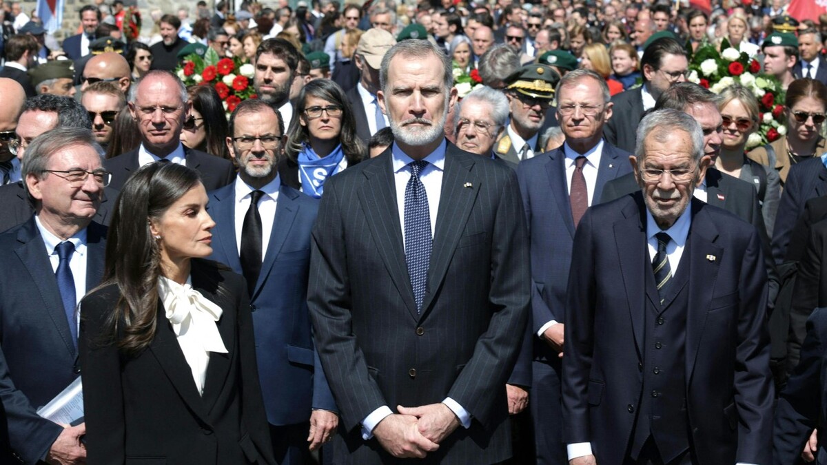 La reyna Letizia, el rey Felipe VI y el presidente de Austria Alexander van der Bellen. | AFP