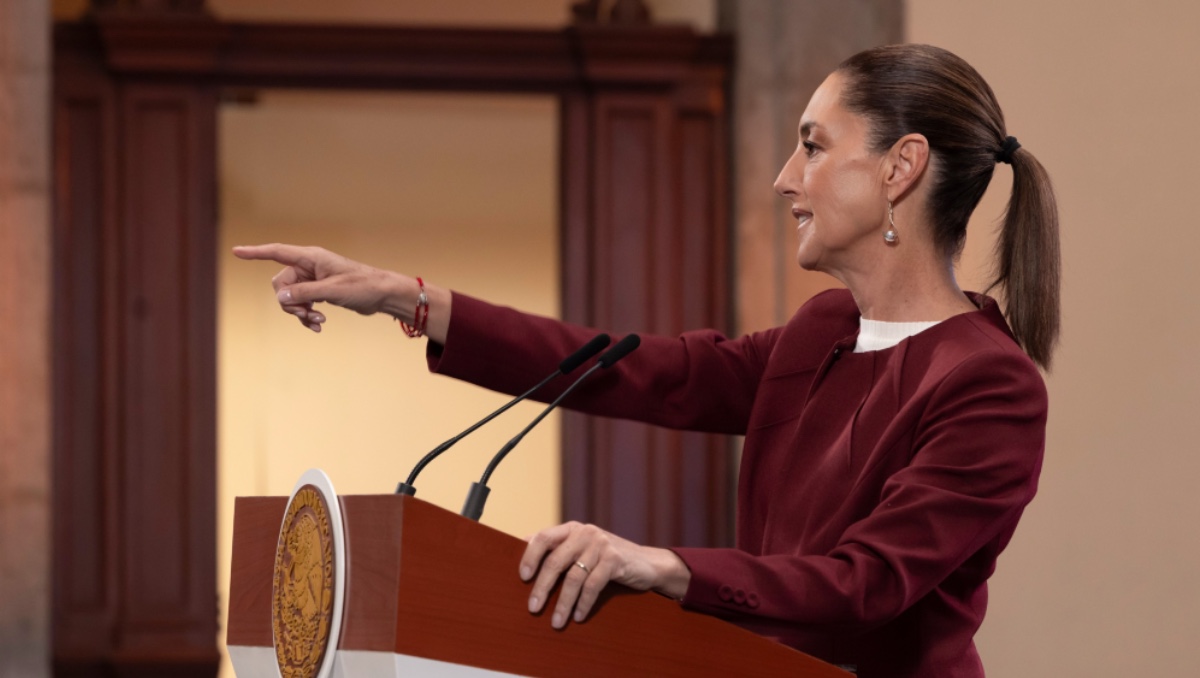 La mandataria en su conferencia mañanera desde Palacio Nacional de hoy. | Cortesía