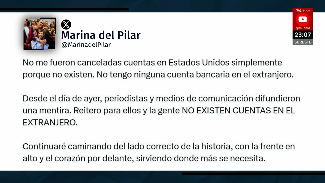 ¿Cuentas secretas en EU? Marina del Pilar lo niega todo