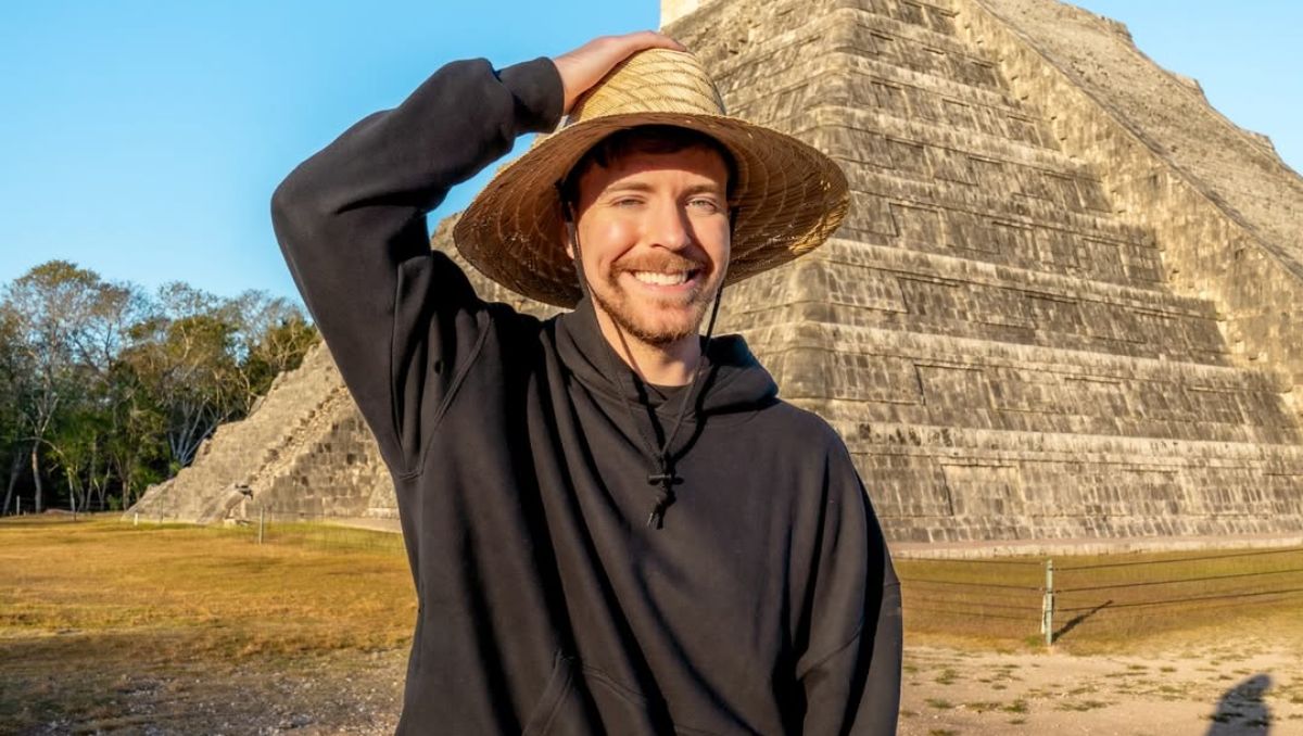 Fotografía de Mr. Beast en su visita a Chichén Itzá | Instagram