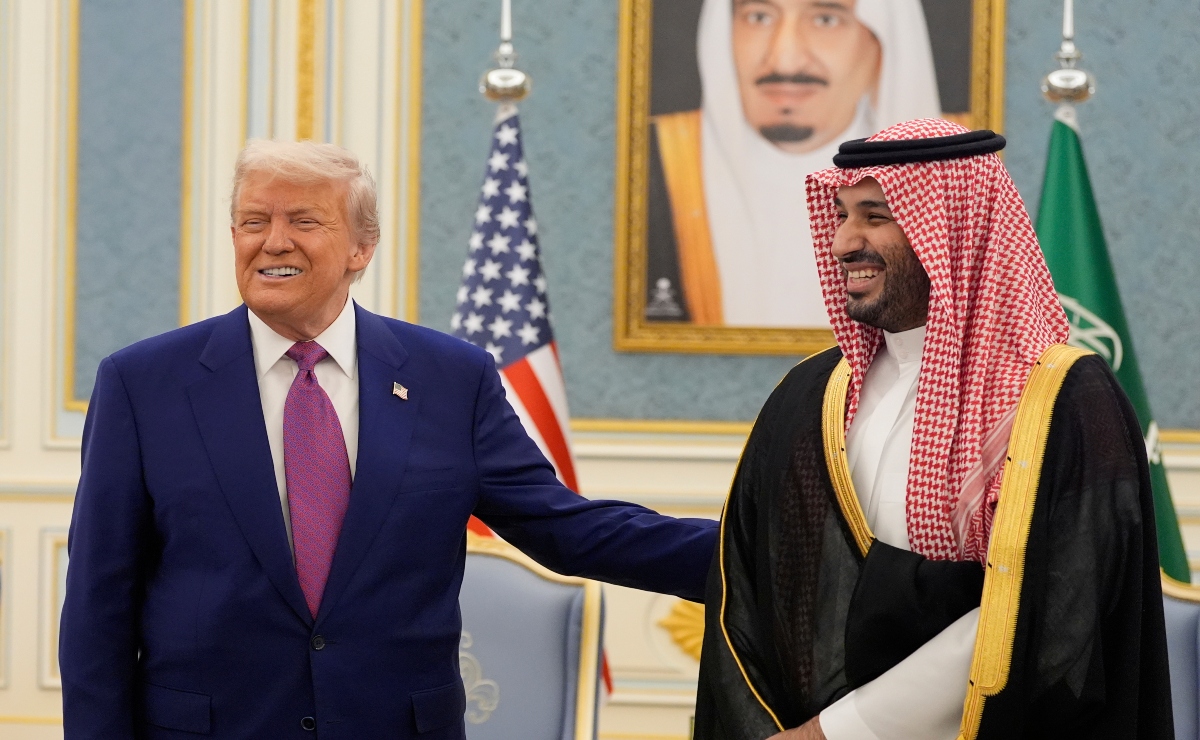 El presidente estadunidense Donald Trump y el príncipe saudí Mohammed bin Salman en Riad, Arabia Saudí.AP