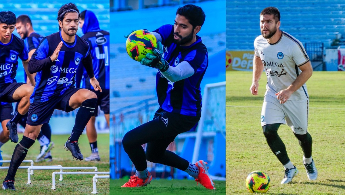 Santiago Ramos, Joel García y Edson García, jugadores de la Jaiba Brava.