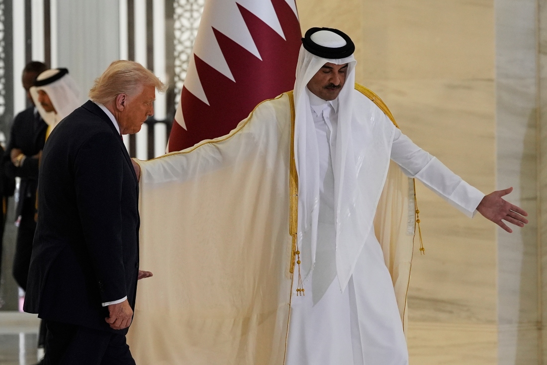 Trump llega a  Doha su segunda parada en su gira en Oriente Medio.AP