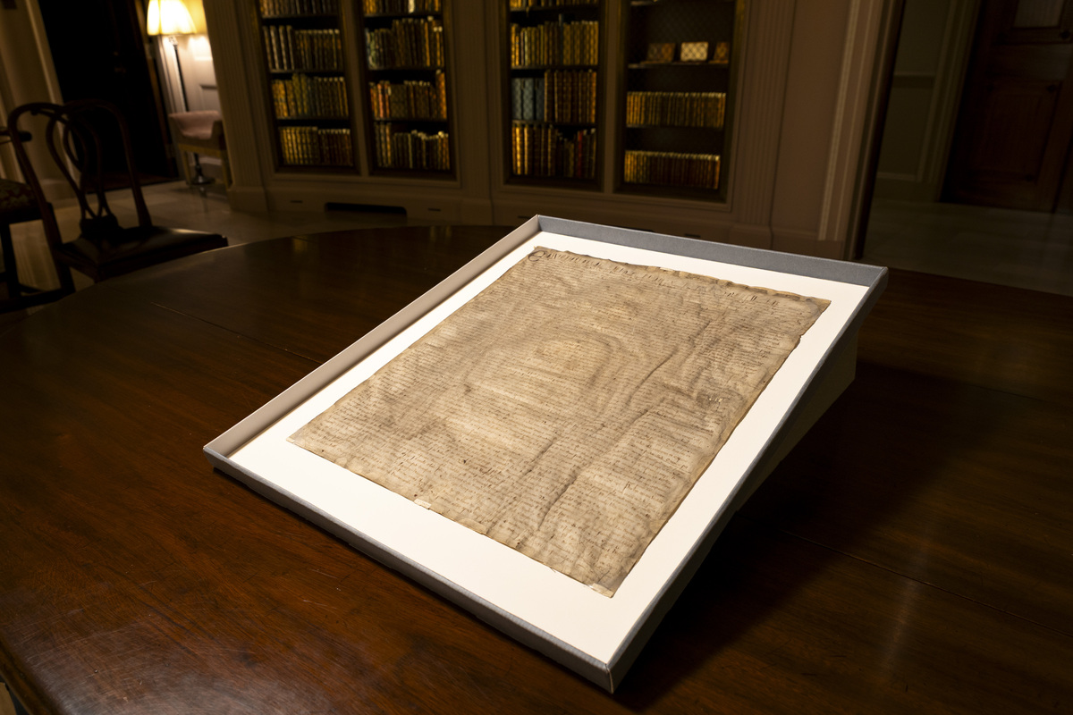 Ejemplar de la Carta Magna. | Foto: Harvard