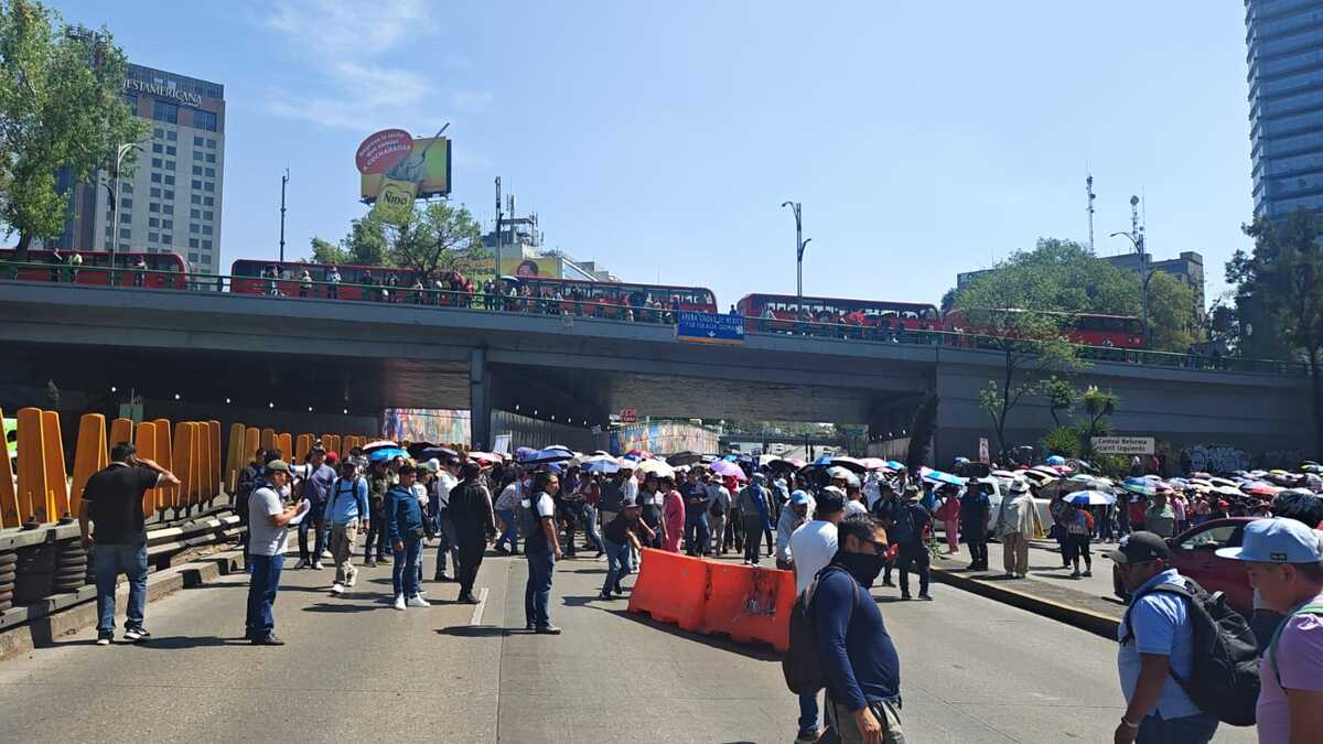 Bloqueo CNTE en Circuito Interior. | Foto: Concertación Política CDMX vía X.