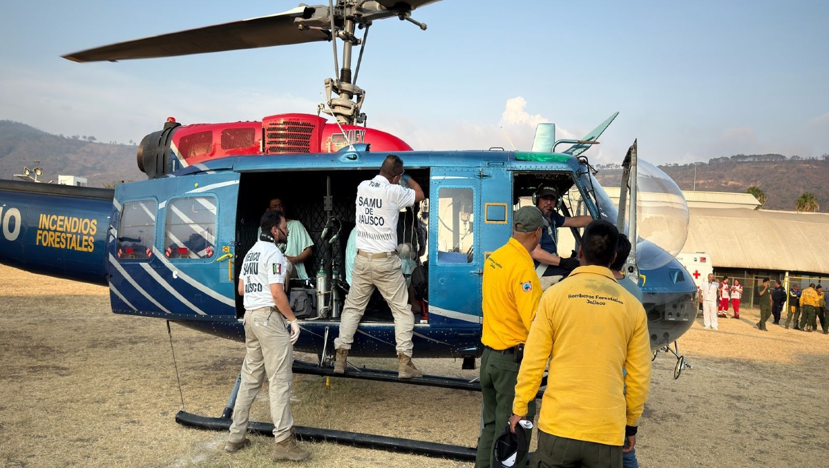 Los brigadistas heridos fueron trasladados por el helicóptero Witari (Foto: Cortesía)
