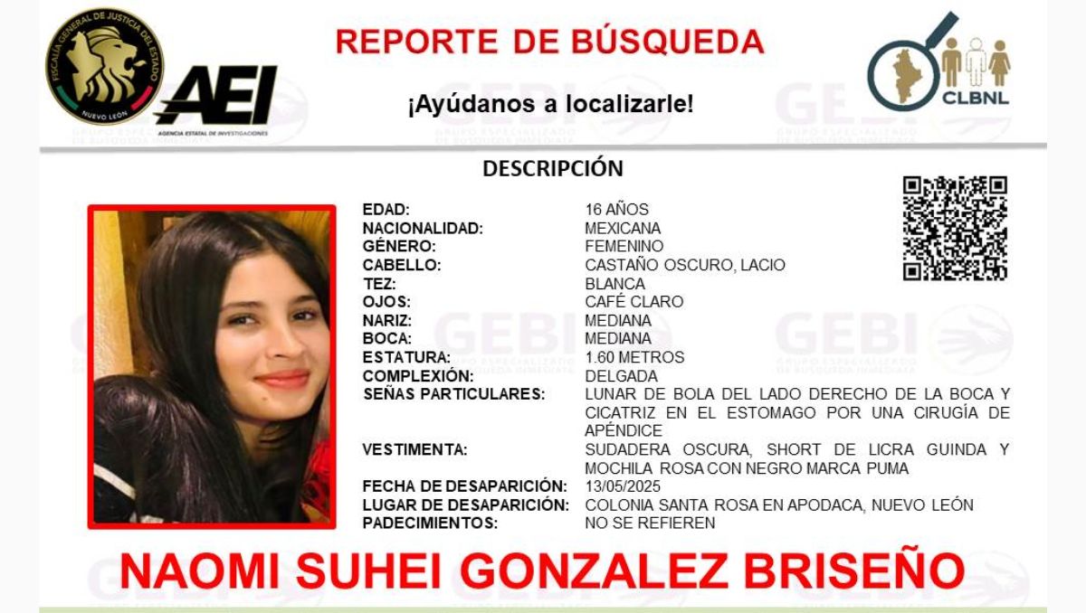 Reporte de búsqueda emitido por la Agencia Estatal de Investigaciones. | Especial