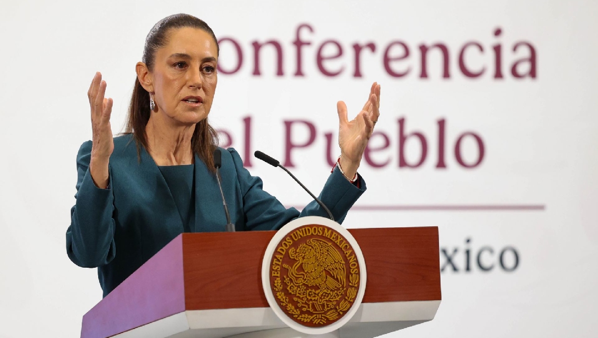La presidenta Claudia Sheinbaum en La Mañanera del Pueblo desde Palacio Nacional. | Cuartoscuro