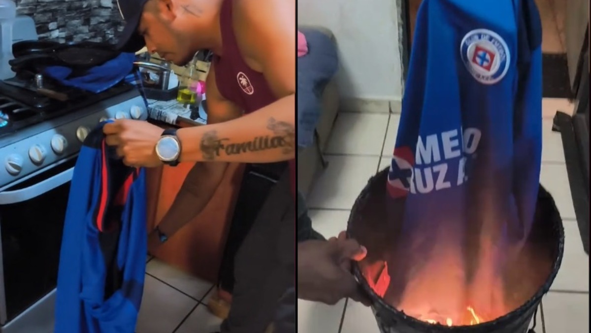 Aficionado quema su camiseta de Cruz Azul: “Puras desilusiones” (Especial)